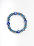 Handmade Stretchable Bracelet With Blue Pottery Beads